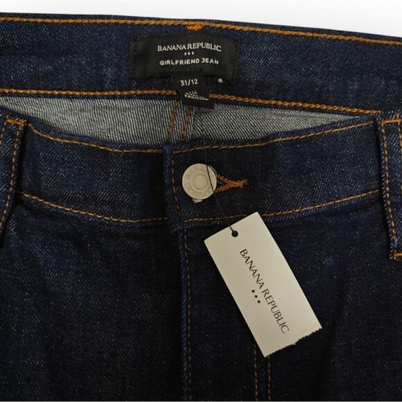 NWT BANANA REPUBLIC GIRLFRIEND JEAN DARK BLUE JEANS SIZE 31/13 TALL - Picture 6 of 10